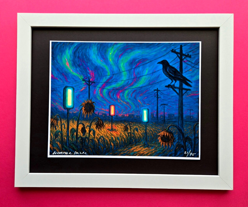 ALEXANDER DULAC | Hand Signed Print MY VAN GOGH NIGHT LIGHTS Ltd.Ed. of 75 COA