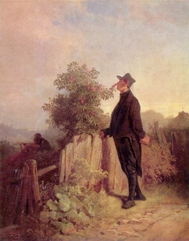 Carl Spitzweg – No Roses Without Thorns (1840-50) – 17″ x 22″ Fine Art Print