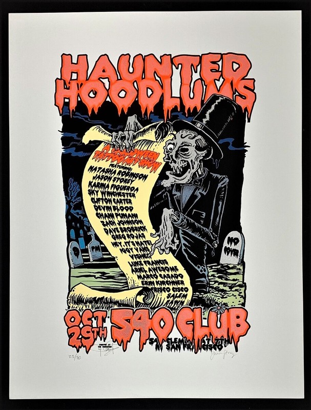 Haunted Hoodlums POSTER Tattoo Art Show Firehouse Signed Ron Donovan J. Storey