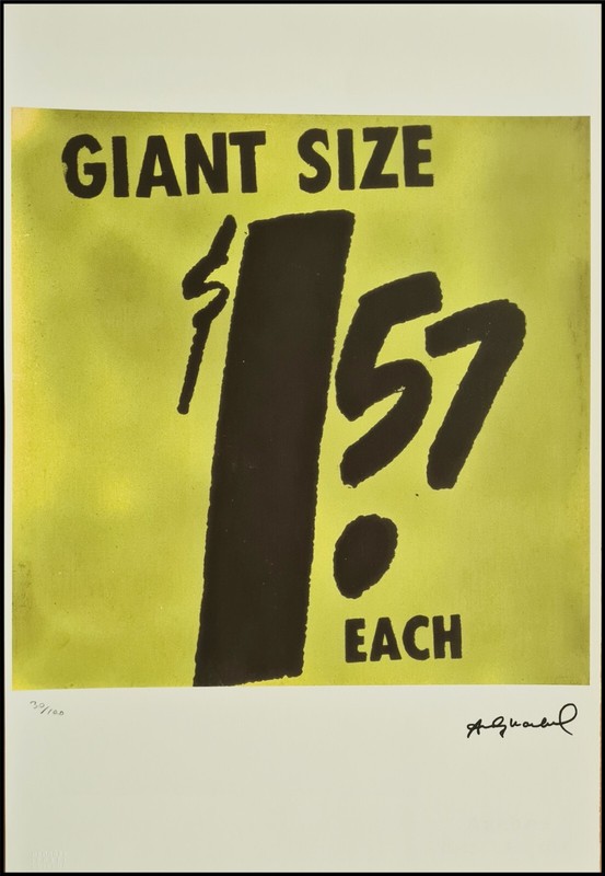 ANDY WARHOL *$1.57 Giant Size * 57 x 38cm*signed lithograph*limited # 30/100