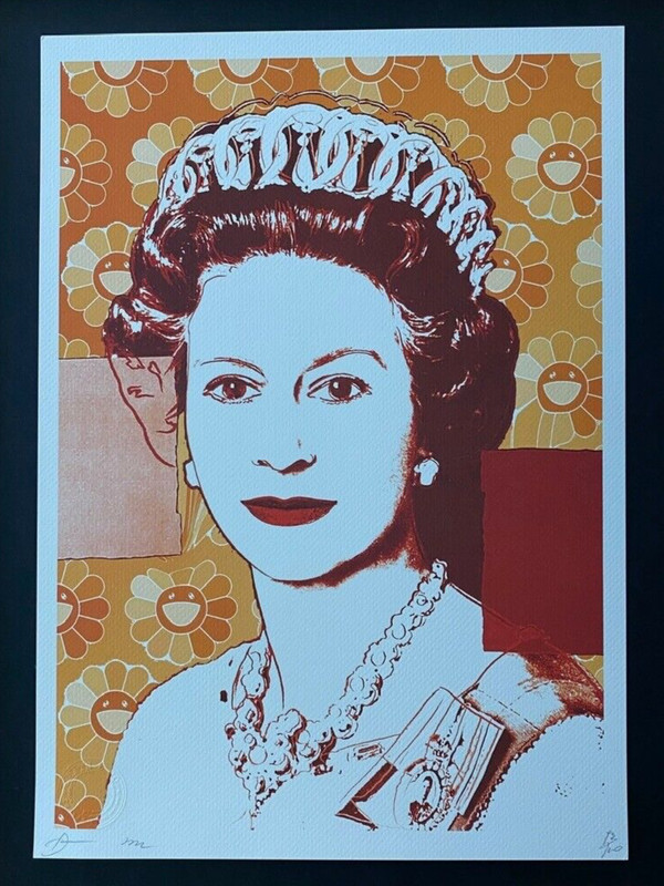 DEATHNYC Hand Signed Print Framed 16x20in COA QUEEN ELIZABETH MURAKAMI PopArt gallery