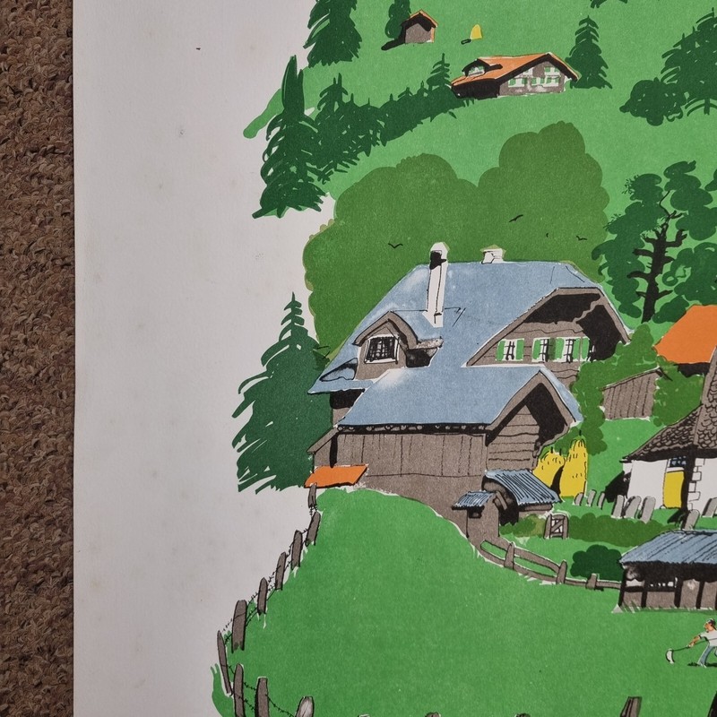 Paul Hogarth Unsigned Colour Print "Gsteig" From Curwen Archive gallery