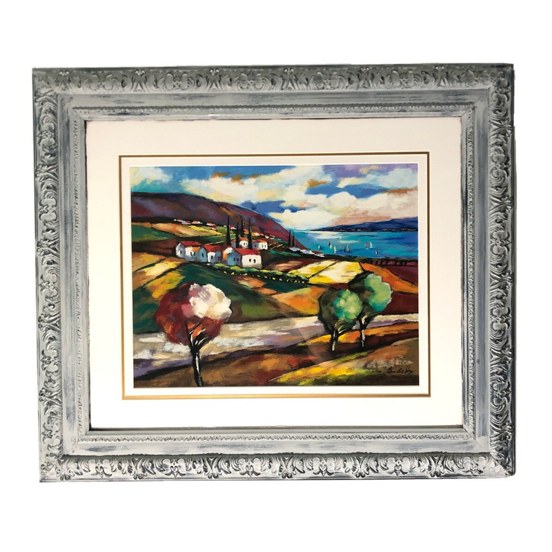 Brodinsky Framed/Signed, L.E Serigraph Print-Impressionist Art Painting. 31”x27”