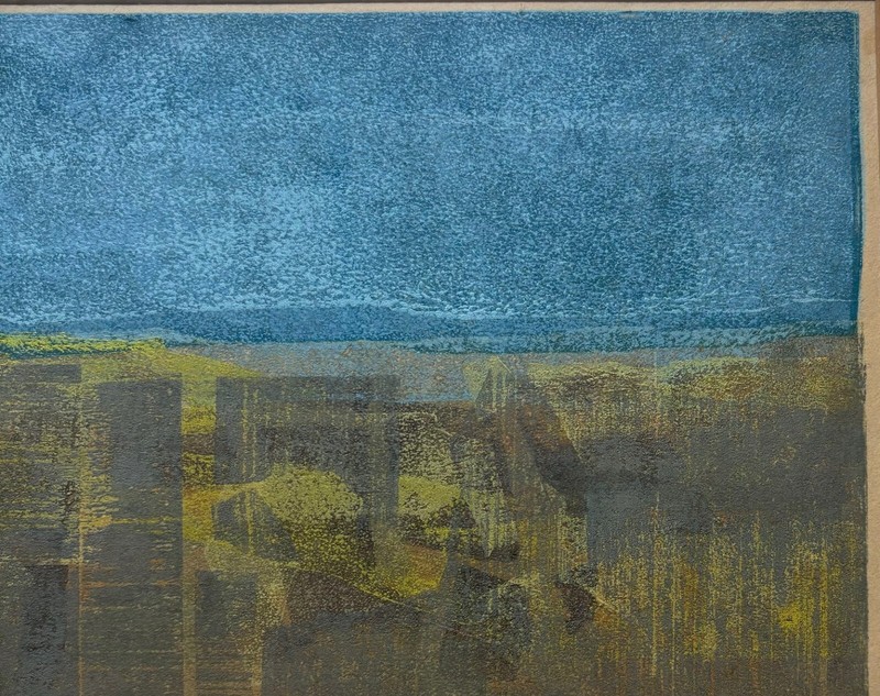 Original 1974 ERIC BELLMAN 'Taos' New Mexico ABSTRACT Expressionism Collagraph gallery