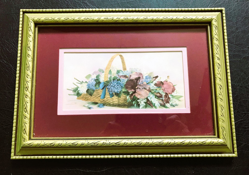 Glynda Turley Gold Framed Floral Print Double Matted Size 8 X 12 Inches
