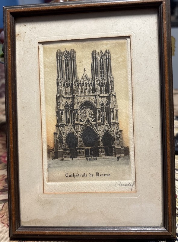 8x5 1:2 Framed Cathedral De Reime Signed In Pencil “Audif” B2 gallery