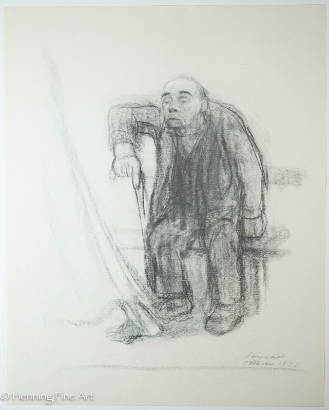 Rare Kathe Kollwitz Original Collotype Lithograph «Konrad» on Fine Laid Paper
