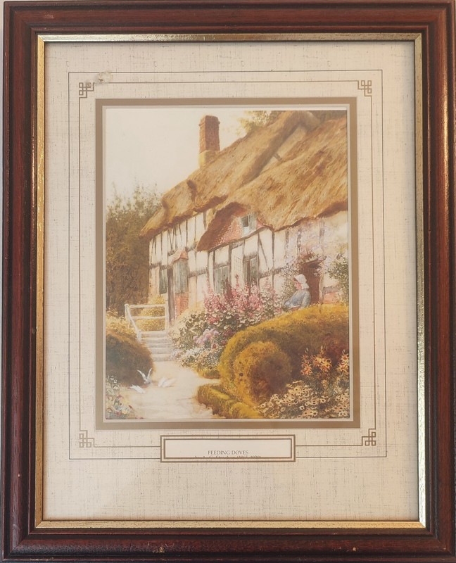 Feeding Doves by Arthur Claude Strachan Framed Print