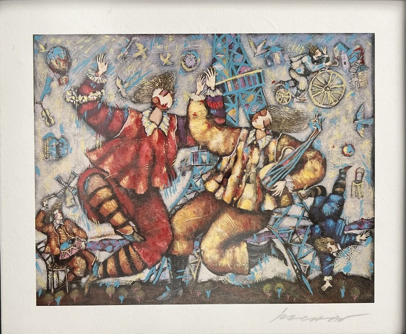Michael Kachan Eiffel Song Signed and Framed Seriolithograph with COA gallery