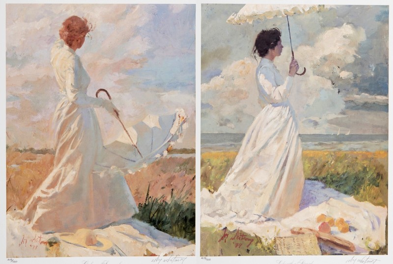 Coby Whitmore Pair of Limited Edition vintage, Savannah, beach prints signed