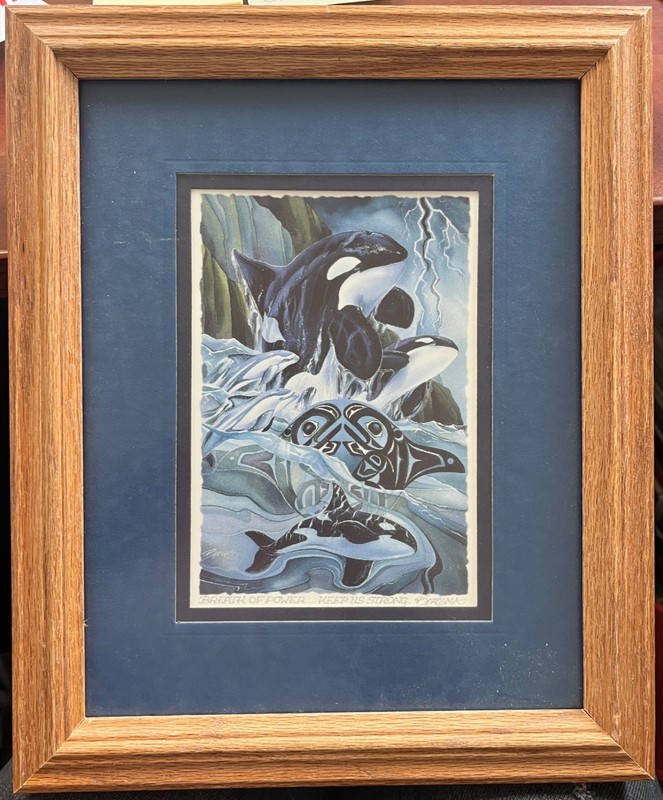 Jody Bergsma Print, Breath of Power Orca Artcard 3488 6.5×4.5″, Framed 9.5×11.5”