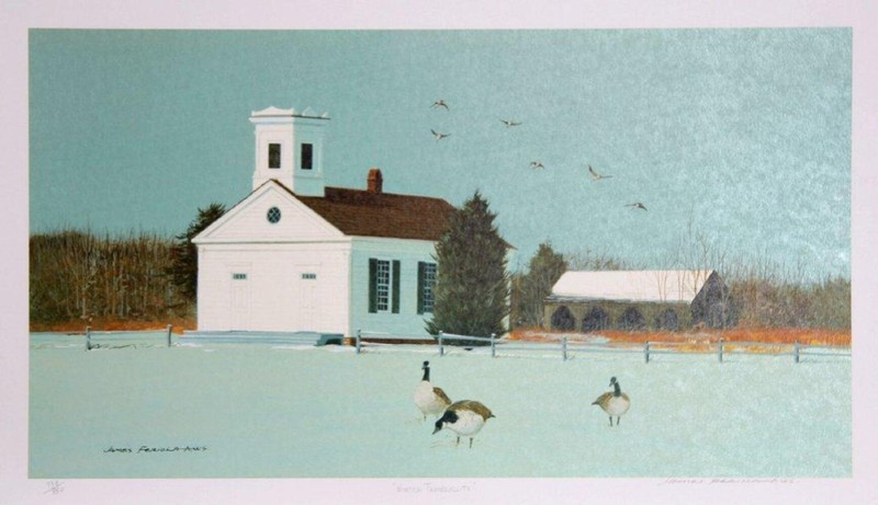 James Feriola, Winter Tranquility, Lithograph, Signed, Numbered and Titled in Pe