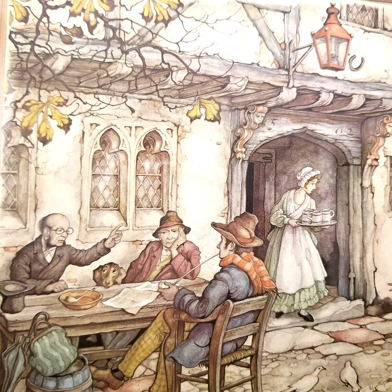 3 Vtg Anton Pieck Framed Art Prints Village Life Street Scenes Wall Hanging gallery