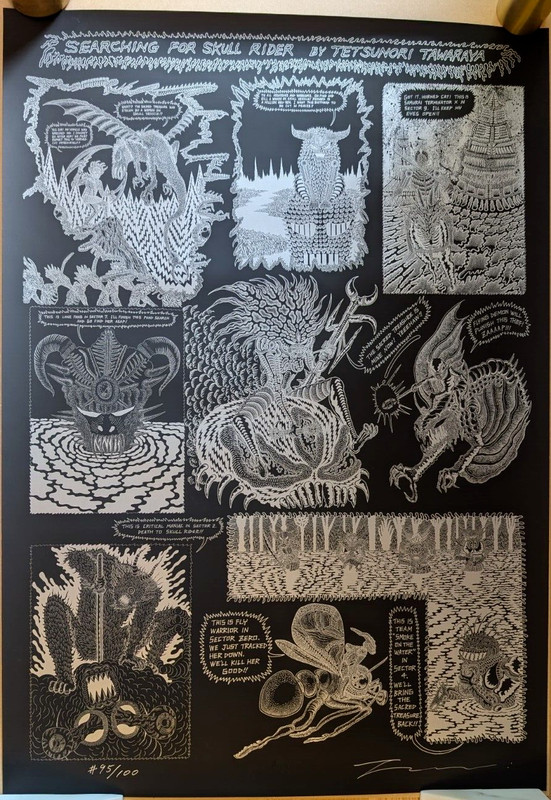 «Searching For Skull Rider» signed print by Tetsunori Tawaraya n.95/100 68x96cm