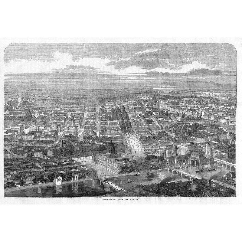 BERLIN a Birds Eye View – Antique Print 1858