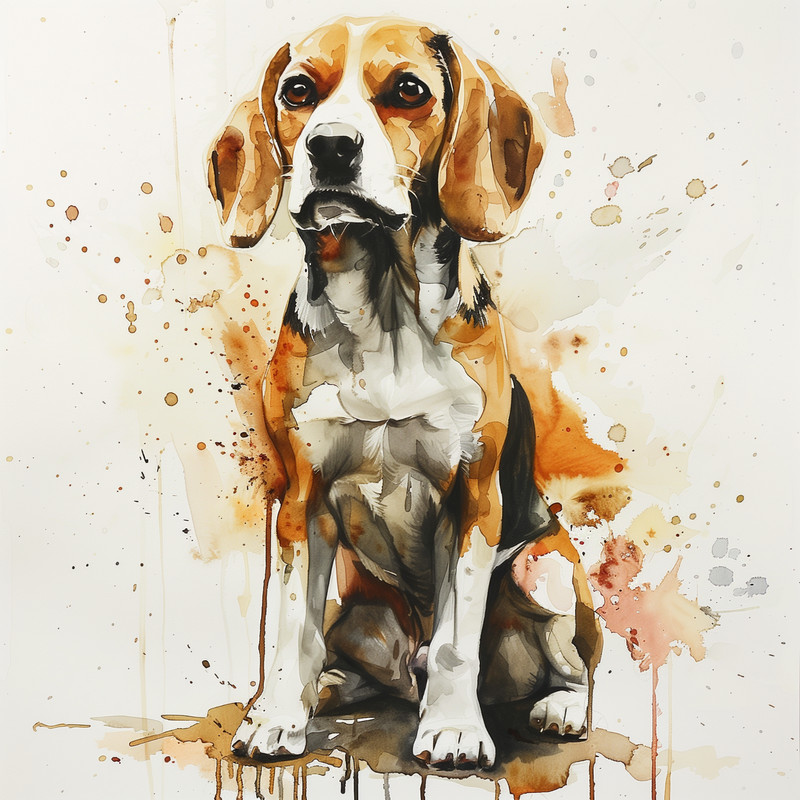 BEAGLE DOG CANVAS ART PRINT 18X24″ or 24X36″ READY TO HANG PUPPY PET