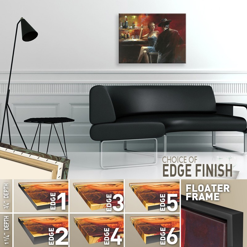 32W"x24H" EVENING IN THE BAR II by WILLEM HAENRAETS - DRINKS CLUB 5 TO 7 CANVAS gallery