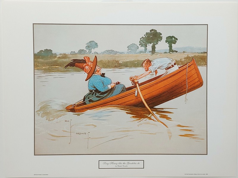 Sing Henry Like The Gondolas Do by Charles Crombie boating reproduction print
