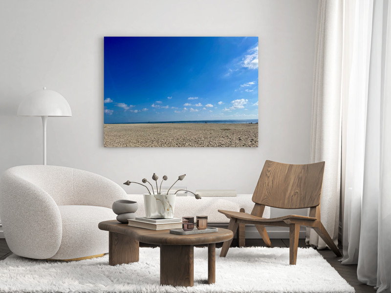Deep Blue Sky Beach Wall Art Canvas Poster Coastal Photography Home Decor 4:3 gallery