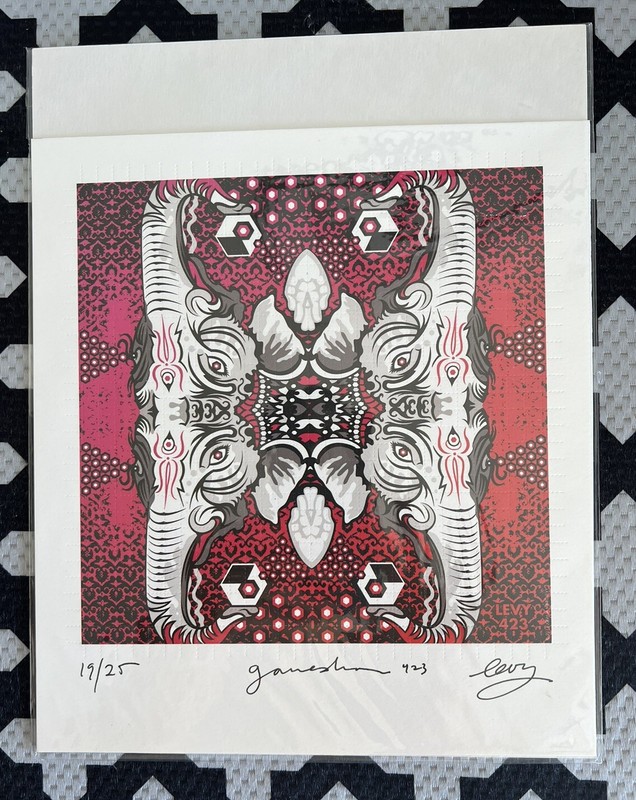 Josh Levy «Ganesha 423» Blotter Art Print, Limited Edition 19/25, w CoA