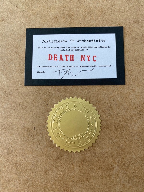 DEATH NYC Hand Signed Print Framed 16x20in COA ANIME JAPAN MURAKAMI & gallery