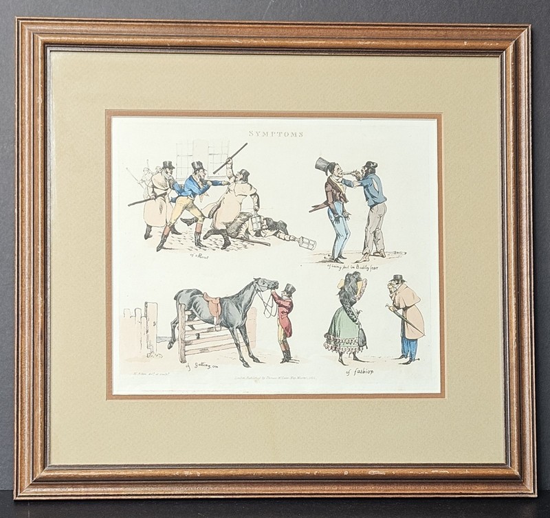 Antique 1822 Framed Print «Symptoms of Being Amused» Henry Alken & Thomas McLean