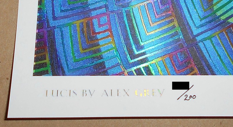 Alex Grey Lucis Embossed Holographic Art Print Signed Numbered /200 TOOL Eclipse gallery