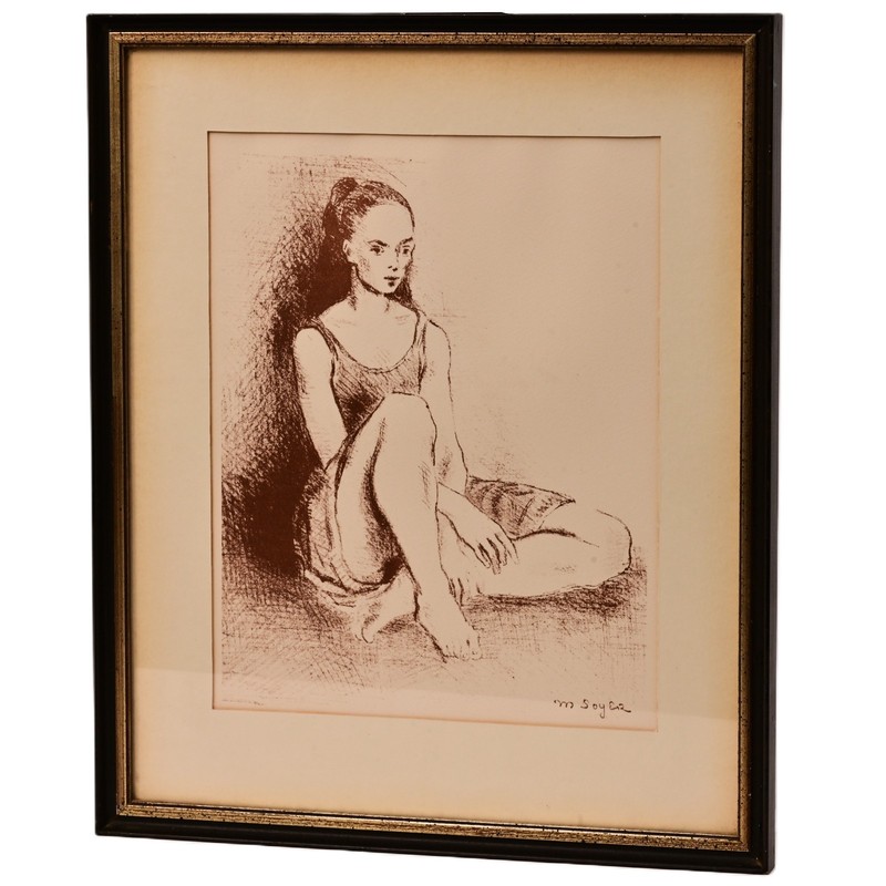 MOSES SOYER Original Vintage Signed Ballet Dancer Portrait Lithograph Guild COA gallery