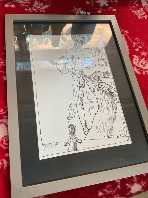 Quentin Blake Art Print , FRAMED , Jerwood Gallery Rarer Scarce BFG sketch Print gallery
