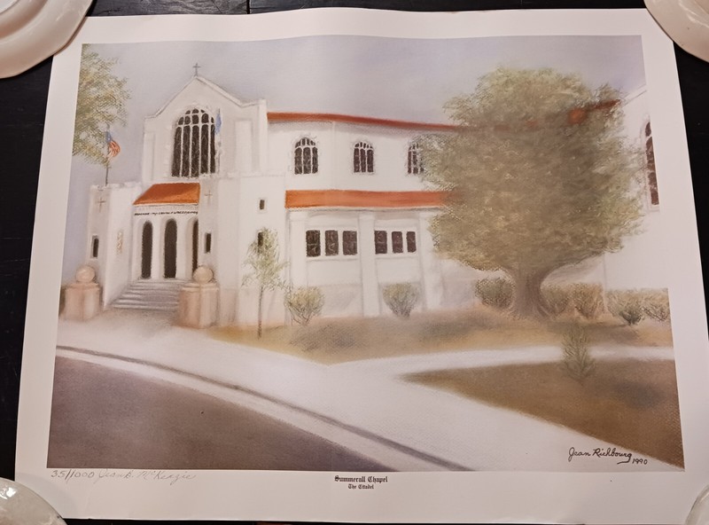 Ltd. ed signed and numbered print, Summerall Chapel, Jean B. McKenzie gallery
