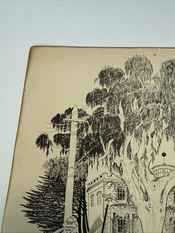 1947 RARE EVELYN CURRO SAN FRANCISCO HUMPHREYS HOUSE SIGNED 13x15 gallery