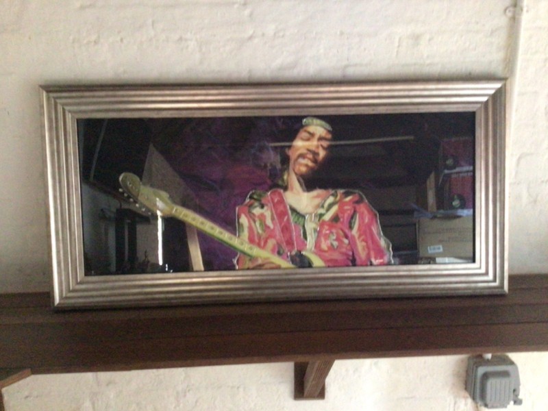 JIMI HENDRIX POP ART FRAMED PICTURE 45 x 21.5 inches MINT