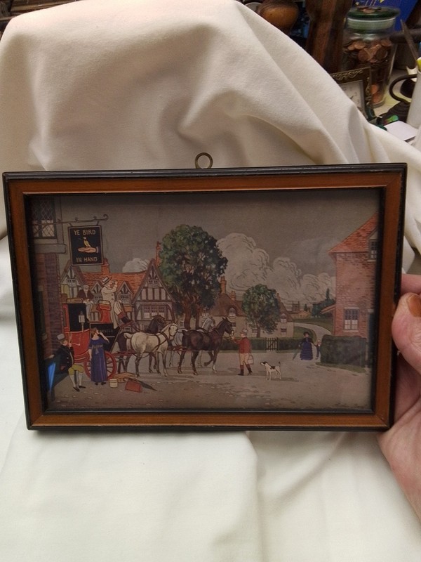 Framed «Ye Bird In Hand» Pub/Tavern Print 8 3/4″×6 1/4″