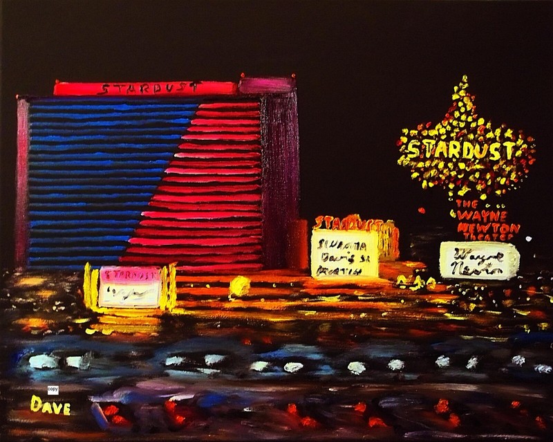 Art Print of Oil Painting by Dave. Cityscape Las Vegas Stardust Casino Hotel