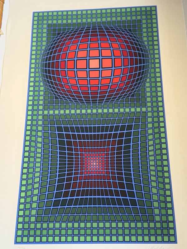 Victor Vasarely ‘Composition’ Signed & Numbered OpArt MCM gallery