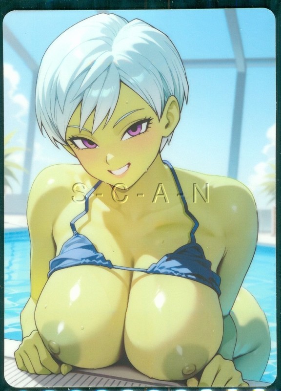 2 1/2" x 3 1/2" Nude Double Sided Anime Waifu Art Card- ACG- TCG- Bikini #3 gallery