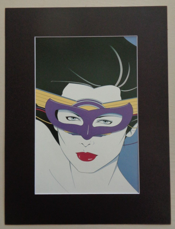 Patrick Nagel Female Purple Costume Face Mask Carnival Art Print Sexy Lady Woman
