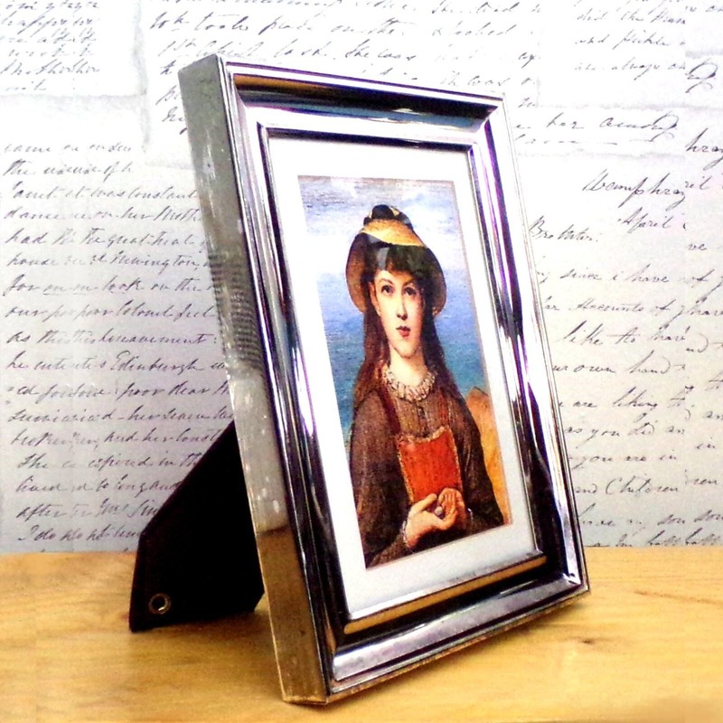 Victorian Art print by George Frederick Watts, Head of a Girl silver metal frame