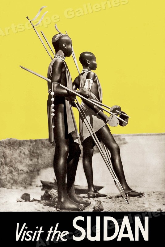 1930s “Visit the Sudan” Vintage Style Africa Travel Poster – 16×24