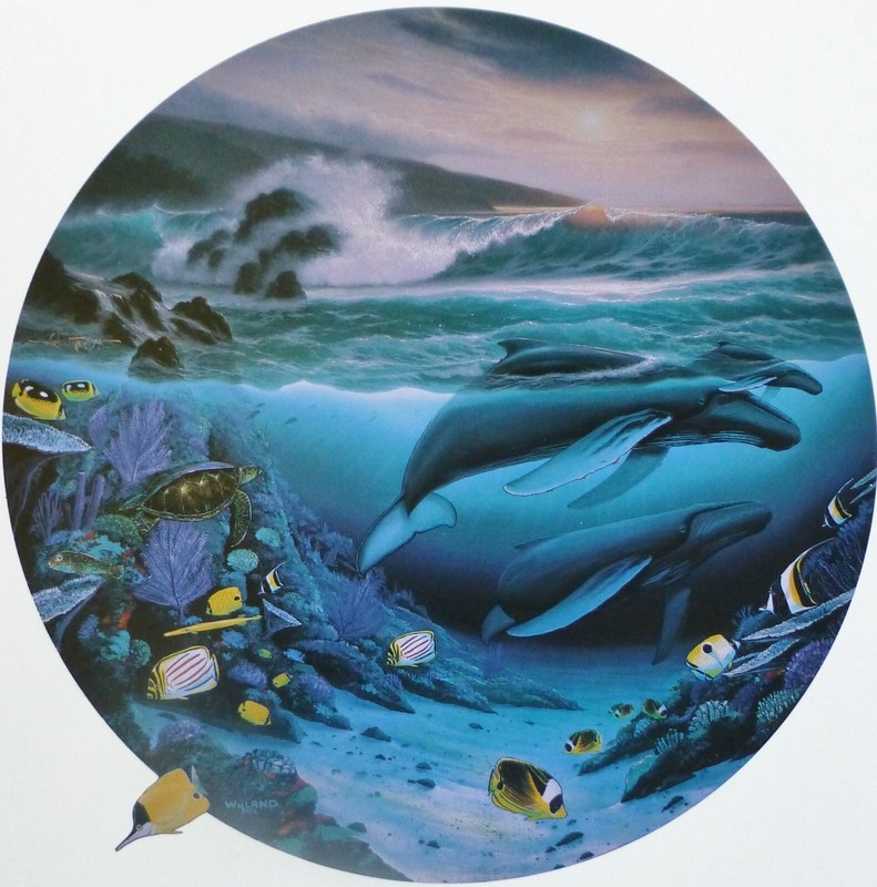 Whale Waters Robert Wyland Studios & Roy Tabora Reef Fish Ocean Nature art