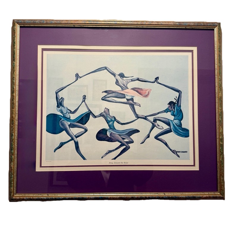 Beautiful Professionally Framed Ernie Barnes “Ring Around The Rosie” Art Print