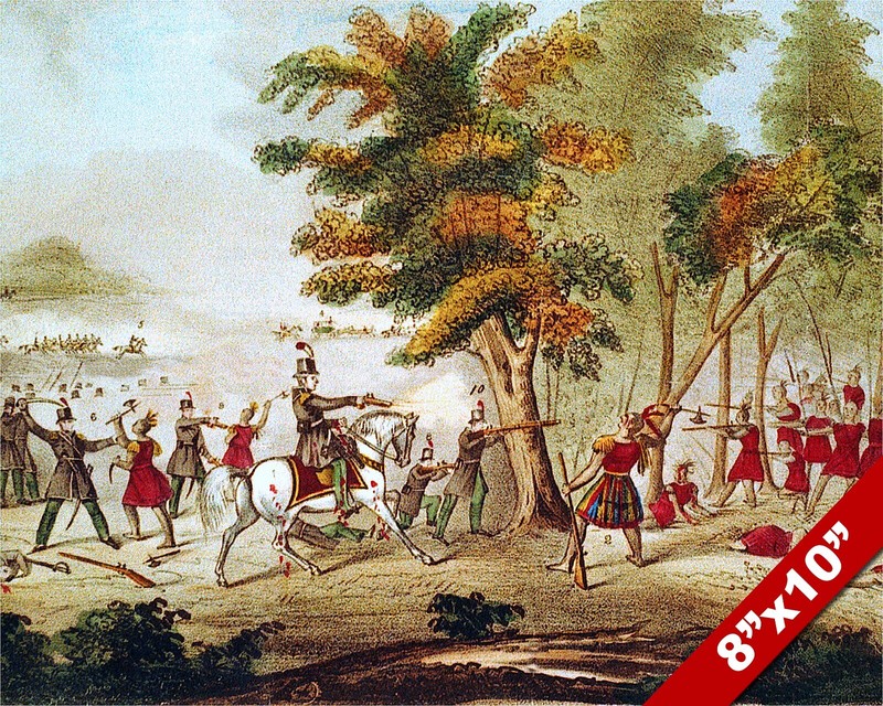 BATTLE OF THE THAMES SHAWNEE TECUMSEH PAINTING WAR OF 1812 ART REAL CANVAS PRINT