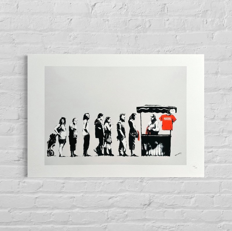 Banksy Festival Lithograph on Arches 300gsm 16.5x23in (42×59 cm)