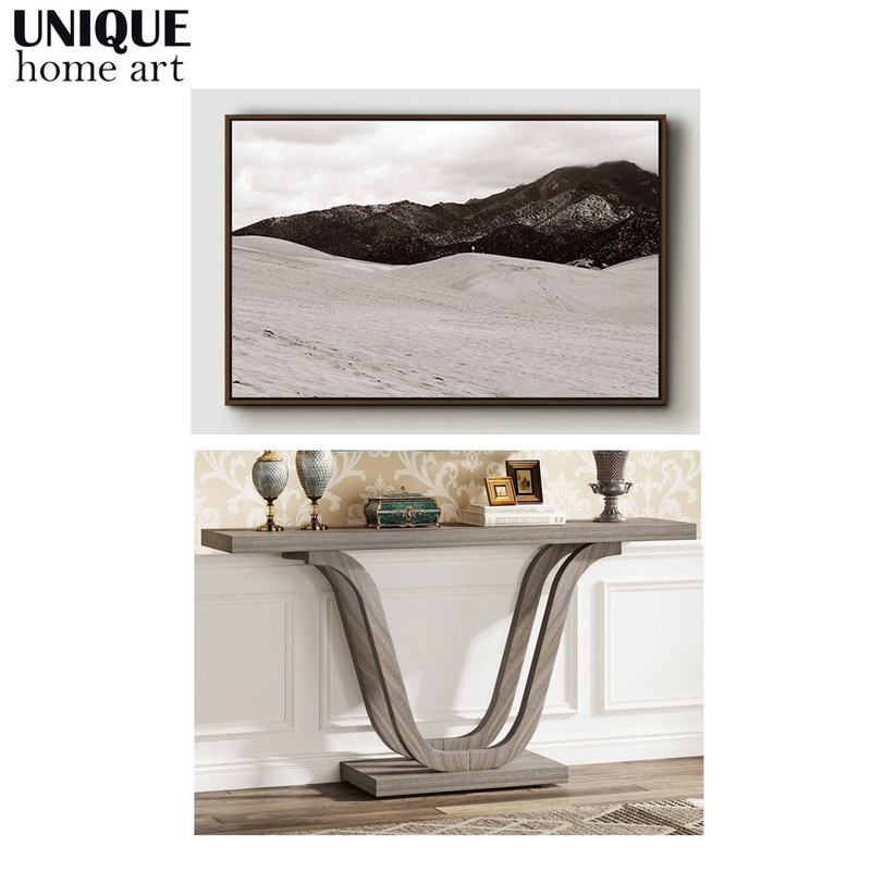 Unique Home Art XLarge Photo Wall Art With 55in L Console Table Side Table