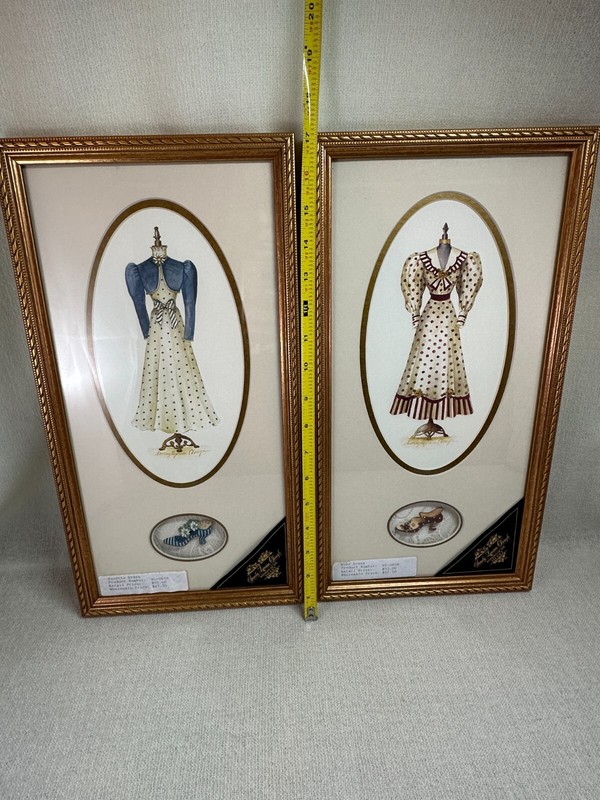 Coquette Style Wall Art Dress Shoes Fashion Framed Artwork Stripes Polka Dots gallery
