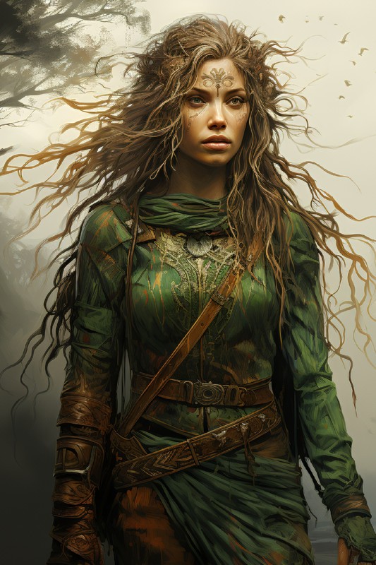 Dryad Forest Goddess Art Print – Fantasy Nature Spirit 4×6 UR100268