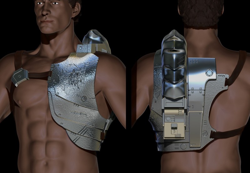 Predator Armor Bust Scale 1:1 — THIS IS file STL-OBJ for 3D Printer —
