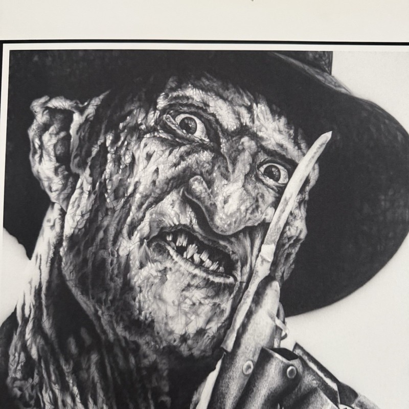 Horror Art Museum Quality A Nightmare on Elm Street Freddy Krueger B&W 18x24 gallery