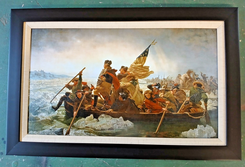 George Washington» Crossing the Delaware» framed 20×30 canvas museum quality