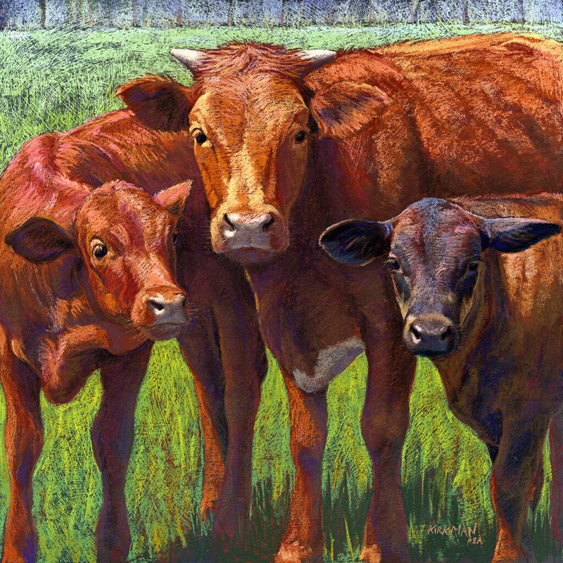 Out Standing in Her Field by Rita Kirkman Art Print Nature Cow Farm Poster 13×19